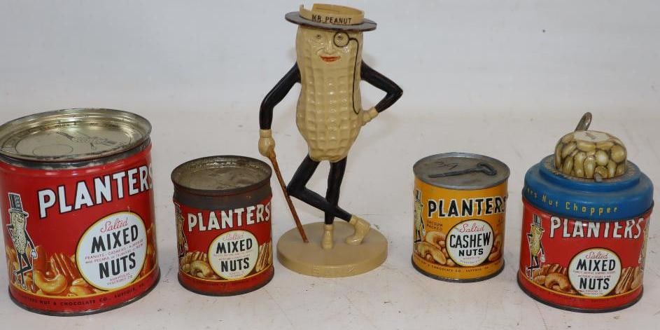 Group of 5 Planters Mixed Nuts, Cashew And Bank Advertising Cans (1 of 4)