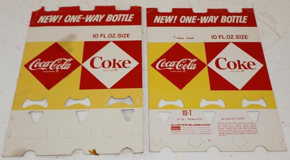 Coca-Cola New One Way Bottle 10oz Cardboard Bottle Carrier Sections: 7.25" x 11" each