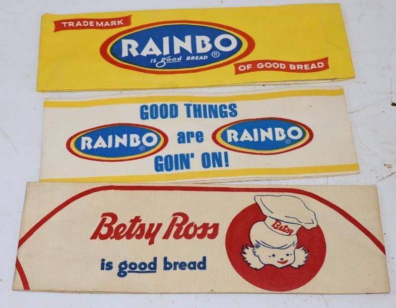 Group of 3 Rainbo and Betsy Ross Bread Advertising Paper Hats (1 of 4)