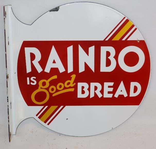 Rainbo is Good Bread Porcelain Reproduction Flange Sign: 11.25" x 10.5"