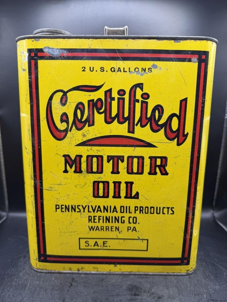 Certified PA: Good color, condition throughout, PA Oil Products, Warren PA