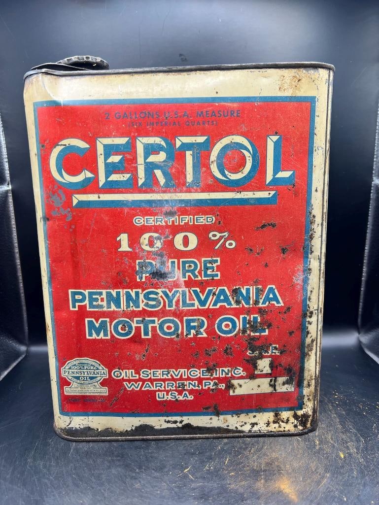 Certol Motor Oil: Warren, Pa, good color, average condition, rusting