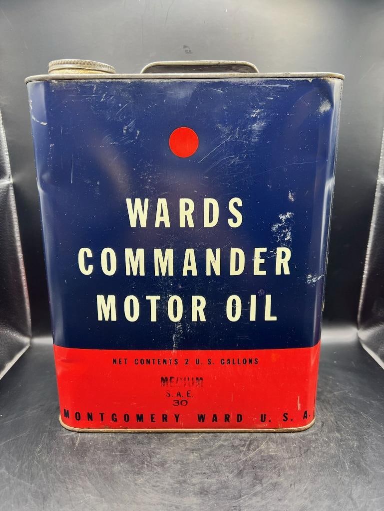 Wards Commander Motor Oil (2): Great color, great condition, minor scratch and rust