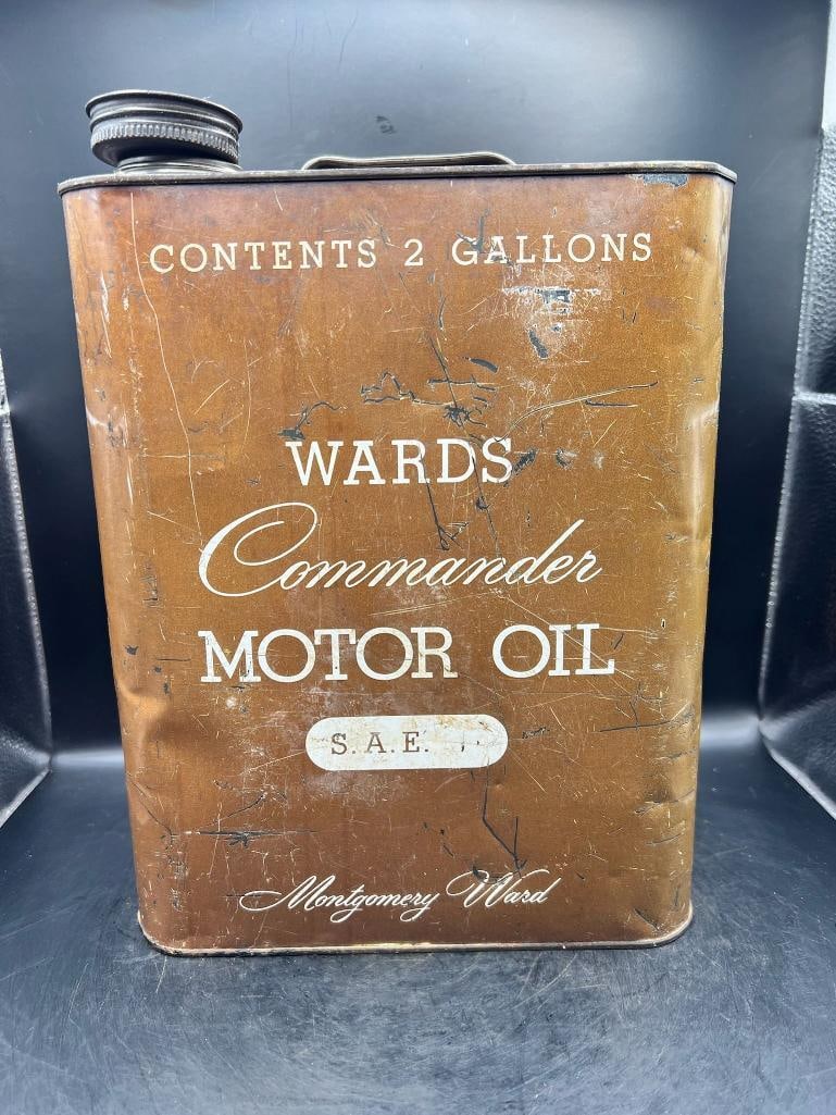 Wards Commander Motor Oil (1): Good color, fair condition, scratching and dents