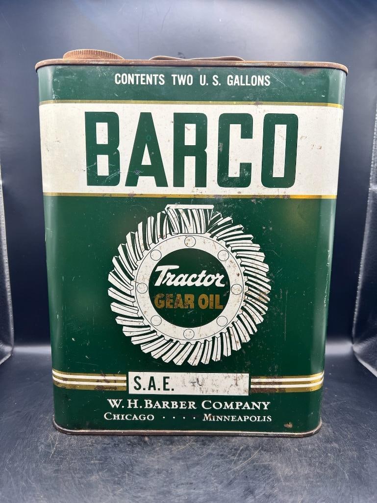 Barco Tractor Gear Oil: Great color, great condition, some condition/rust, dimple