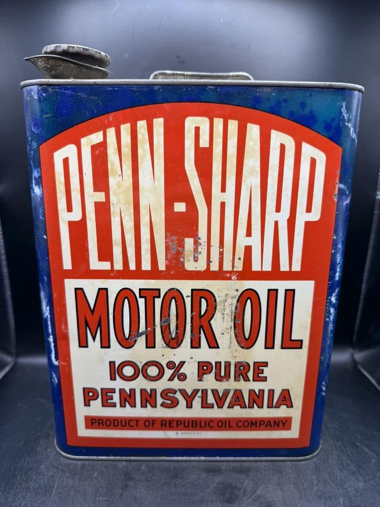 Penn-Sharp: Good color, fair condition, discoloration/water marks