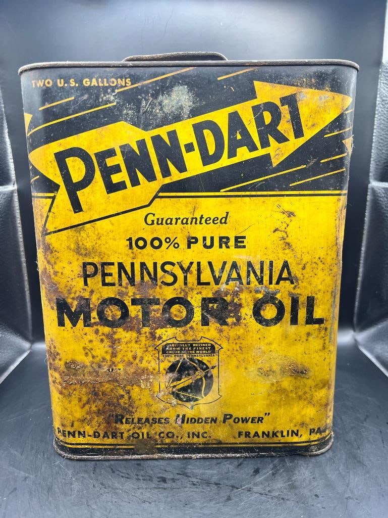 Penn-Dart Motor Oil: Good color, mild condition, rust