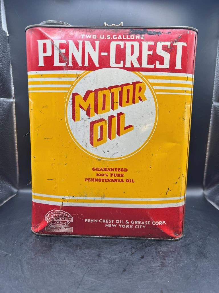 Penn-Crest Motor Oil: NYC, great color, good condition, scratches and dents