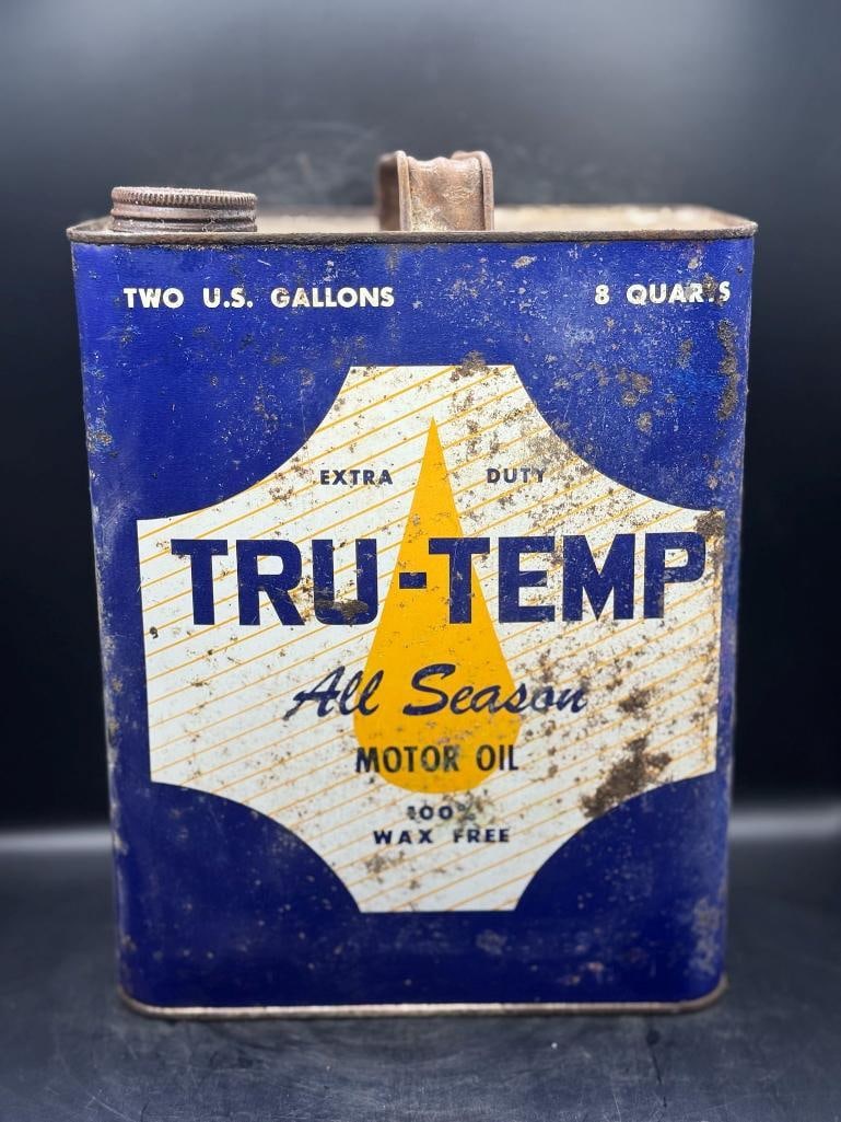 Tru-Temp All season Motor oil: Rust patches, no dents, fair condition