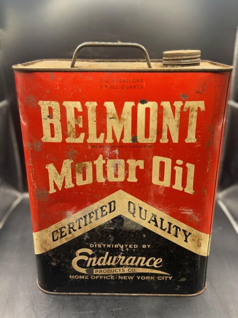 Belmont Motor oil V(3): NYC, Minor blemishes, some scratches, overall great can