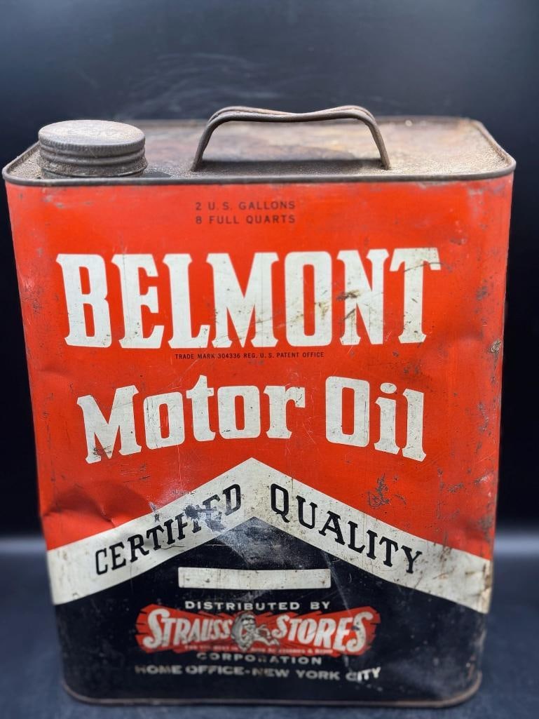 Belmont Motor Oil V(1): NYC, Classic colors, weatherd, some tarnish on back