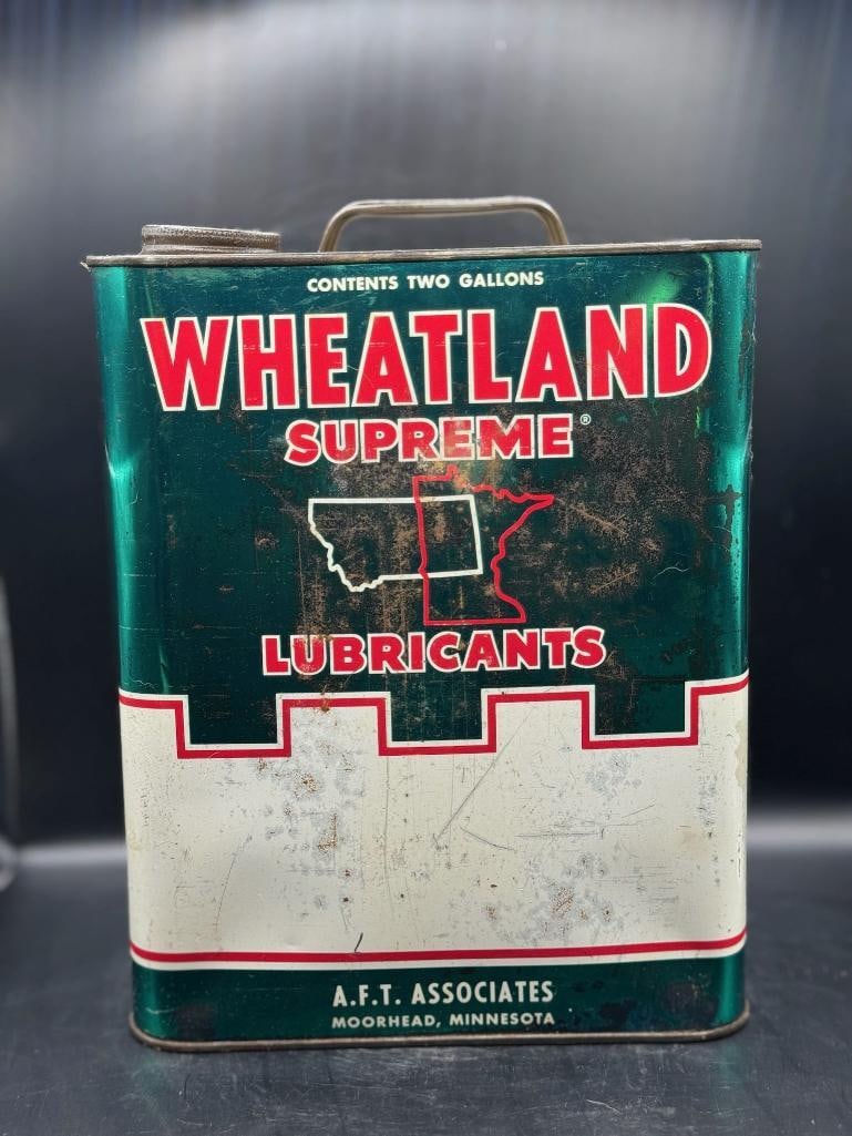 Wheatland Supreme Lubricants: MoorHead Minnesota,Some distress, scrathes, Chrome finish