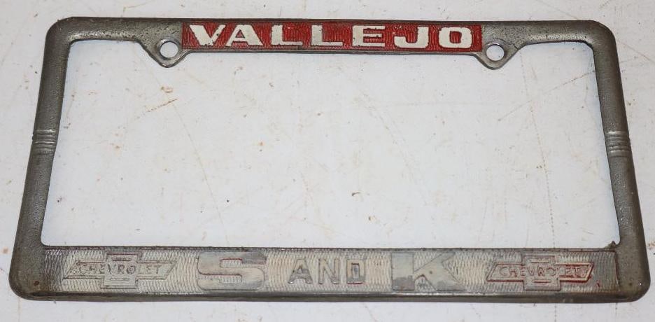 S & K Chevrolet Dealership Vallejo Embossed License Plate Frame: 12.25" X 6.25"