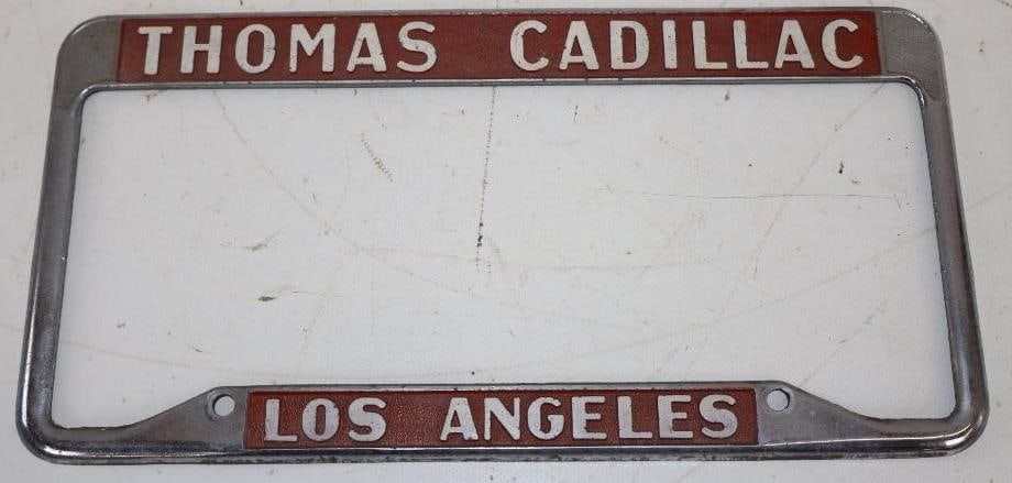 Thomas Cadillac Los Angeles Embossed Dealership License Plate Frame: 12.25" x 6.25"