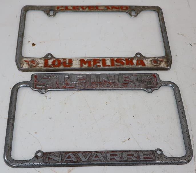 Group of 2 Pontiac Dealership Embossed License Plate Frames (1 of 2)