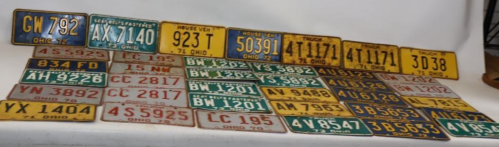 Group of 35 Embossed Ohio 1970's License Plates (1 of 7)