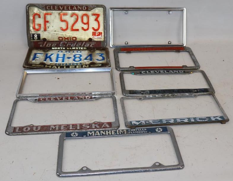Group of 9 Cleveland Area Dealership Metal License Plate Frames (1 of 4)
