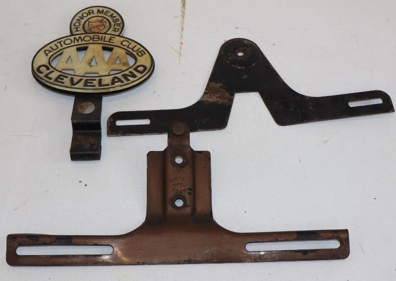Group of 3 License Plate, and Cleveland AAA Topper Brackets (1 of 4)
