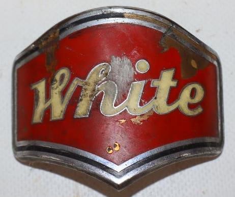 White Truck Radiator Emblem Badge: 2.75" x 2.25"