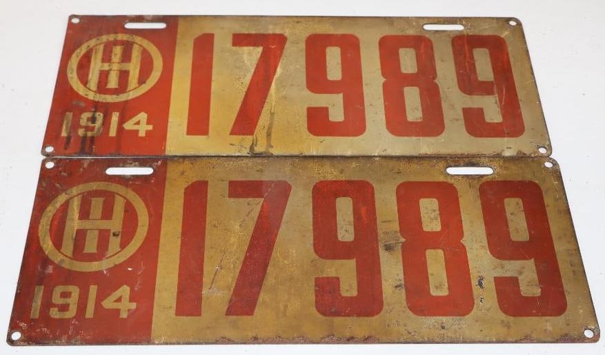 Pair of 1914 Ohio License Plates (1 of 2)