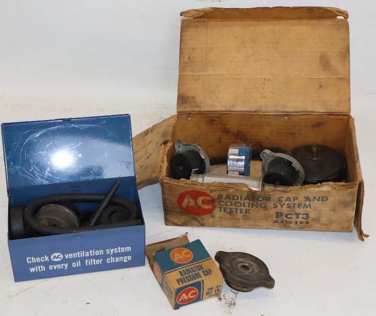 Group of 3 AC Crank Case Ventilation, Cooling System Testers & Pressure Cap in Original Boxes & Tin (1 of 5)