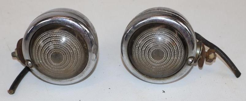 Pair of Guide B-31 1940's Cowl Lights: 2.75" x 2.75" x 3.25" each
