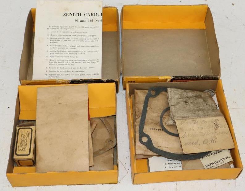 Group of 2 Zenith Carburetor Basic Rebuild Kits in Original Boxes: 5.5" x 5.5" x 1" each