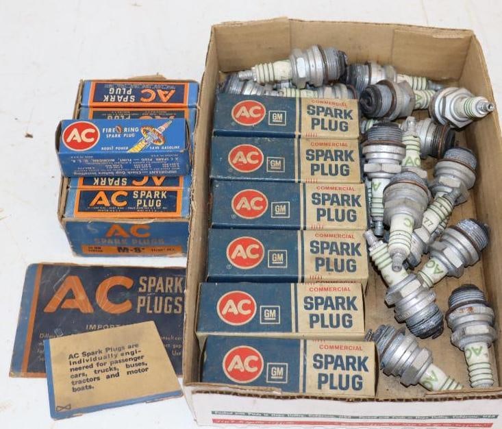 Group of 35 AC Spark Plugs: Largest is 4" x 1.25" x 1.25"