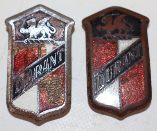 Group of 2 1930's Durant Cloisonne Radiator Emblem Badges (1 of 2)