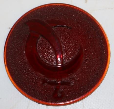 Masonic Shriners Sword & Crecent Moon Embossed Glass Stop Light Lens (1 of 2)