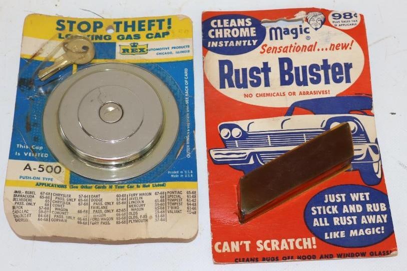 Group of 2 Rex Locking Gas Cap & Magic Rustbuster Automotive Accessories in Original Packaging (1 of 4)