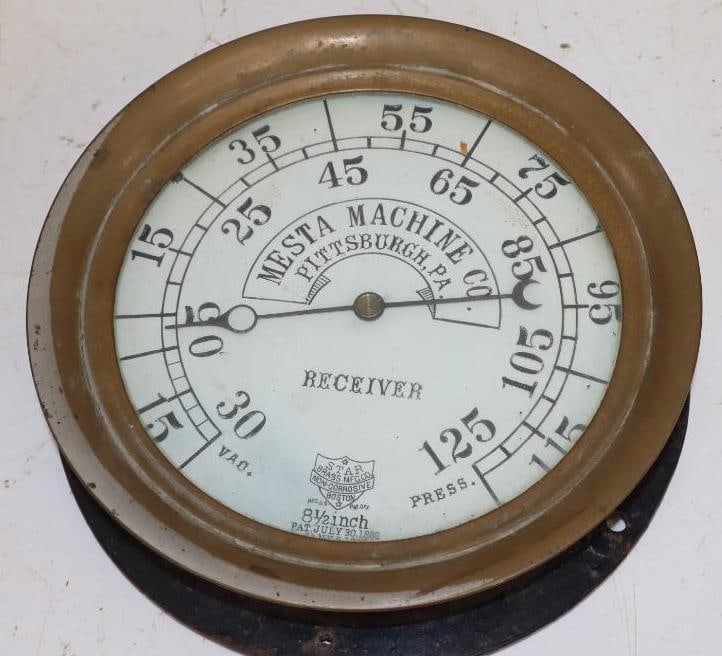 Mesta Machine Co. Pittsburgh PA Brass Receiver Gauge (1 of 4)