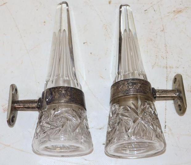 Group of 2 Early Automobile Ornate Glass Vases (1 of 4)