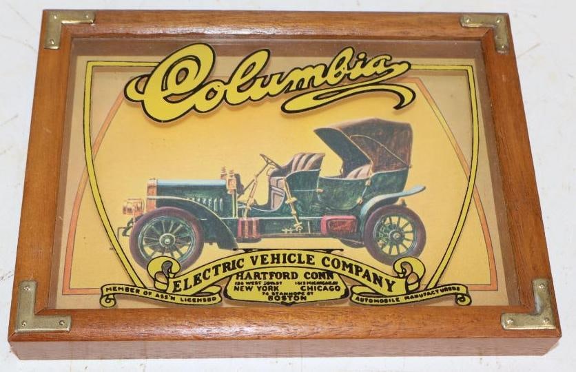 Columbia Electric Vehicle Company 1980 Framed Wall Art: 7.5" x 5.5" x 1"