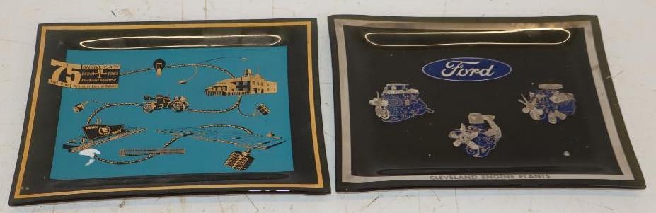 Group of 2 General Motors, Packard Electric & Ford Engine Plant Glass Ashtrays (1 of 6)