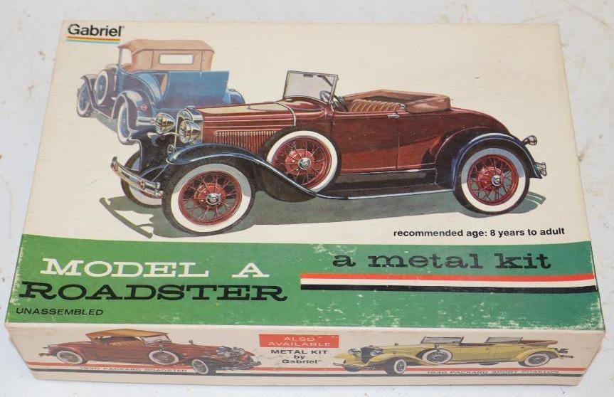 Gabriel Model A Roadster Metal Model Kit in Original Box: 10" x 7" x2.25" appears to be complete
