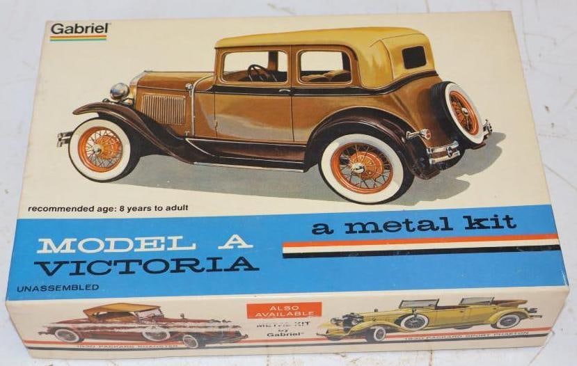 Gabriel Model A Victoria Metal Model Kit in Original Box: 10" x 7" x2.25" appears to be complete