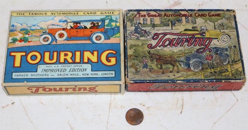 Group of 2 Touring Automobile Card Games: Largest is 5.5" x 4" x 1"