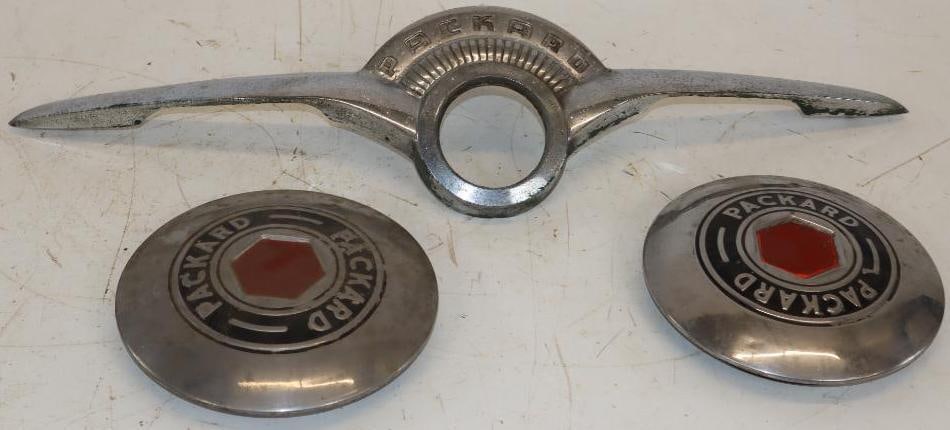 Group of 3 Packard Hubcaps and Emblem Trim (1 of 4)
