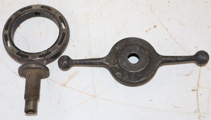 Group of 2 Dog Bone Radiator Cap, and Motometer Frame: Largest is 6.5" x 2"