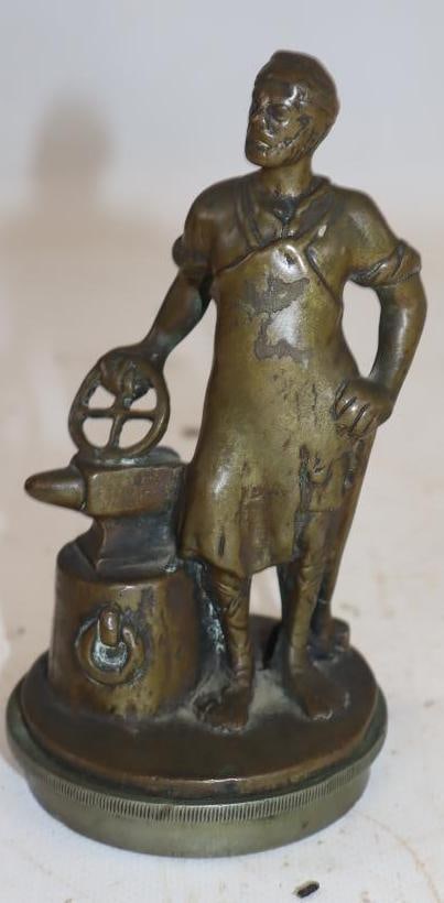 Pre-1918 Vulcan Blacksmith Brass Radiator Mascot Hood Ornament (1 of 4)