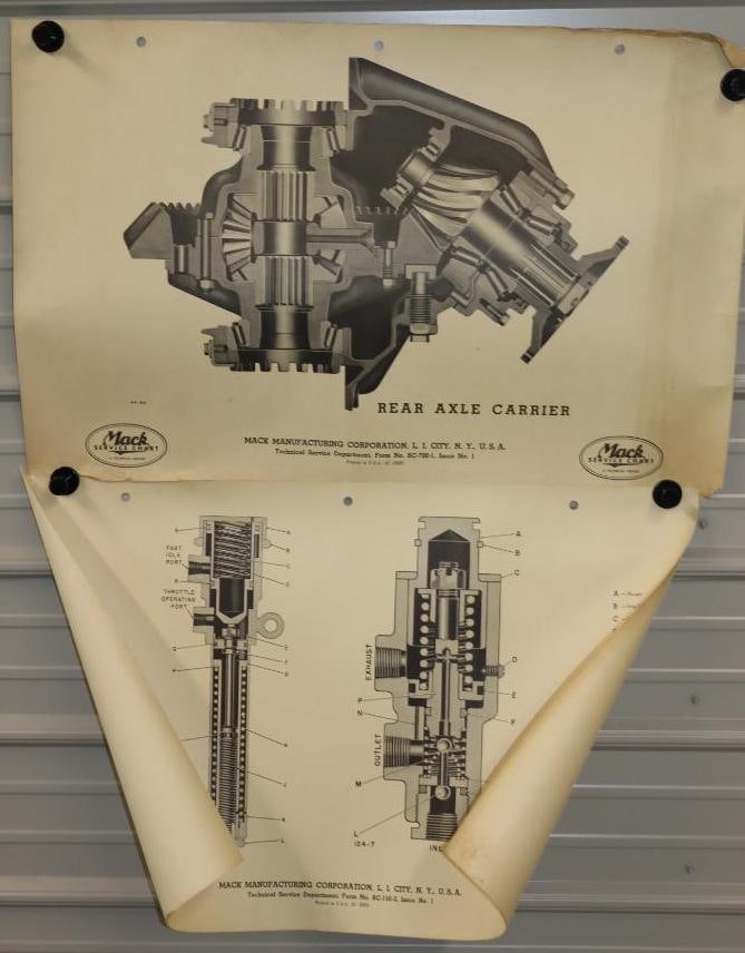 Group of 3 Mack Truck Service Charts (1 of 6)