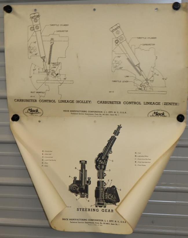Group of 3 Mack Truck Service Charts (1 of 5)