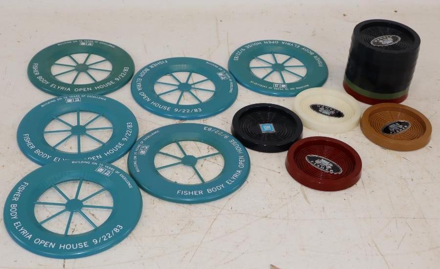 Group of 18 Body By Fishers Coaster & Elyria Open House Give Aways: Largest is 6x6