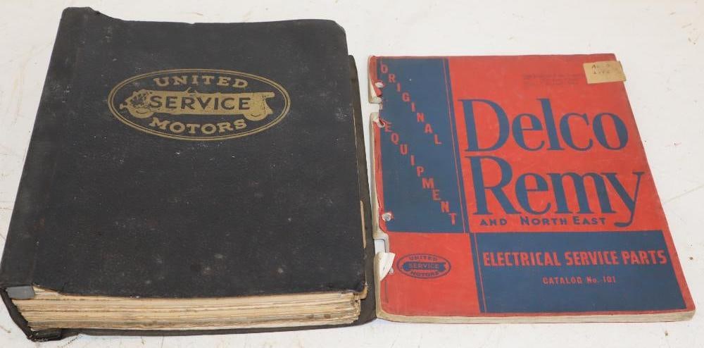 Group of 2 United Service Motors 1937 & 1952 Service Catalogs: 11x9x3 Is the Largest