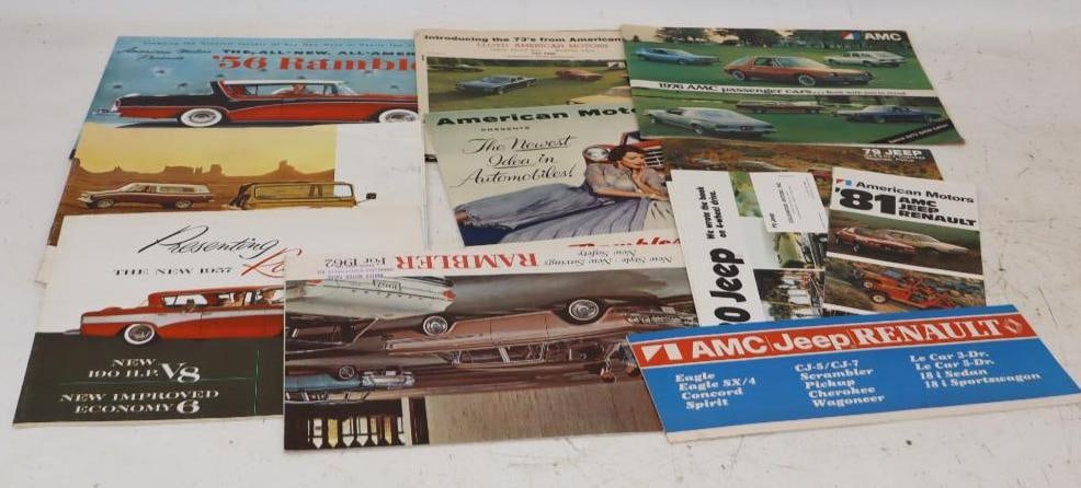 Group of 12 AMC & Rambler Dealerships Brochures and Pamphlets: Largest is 12.5x9.25