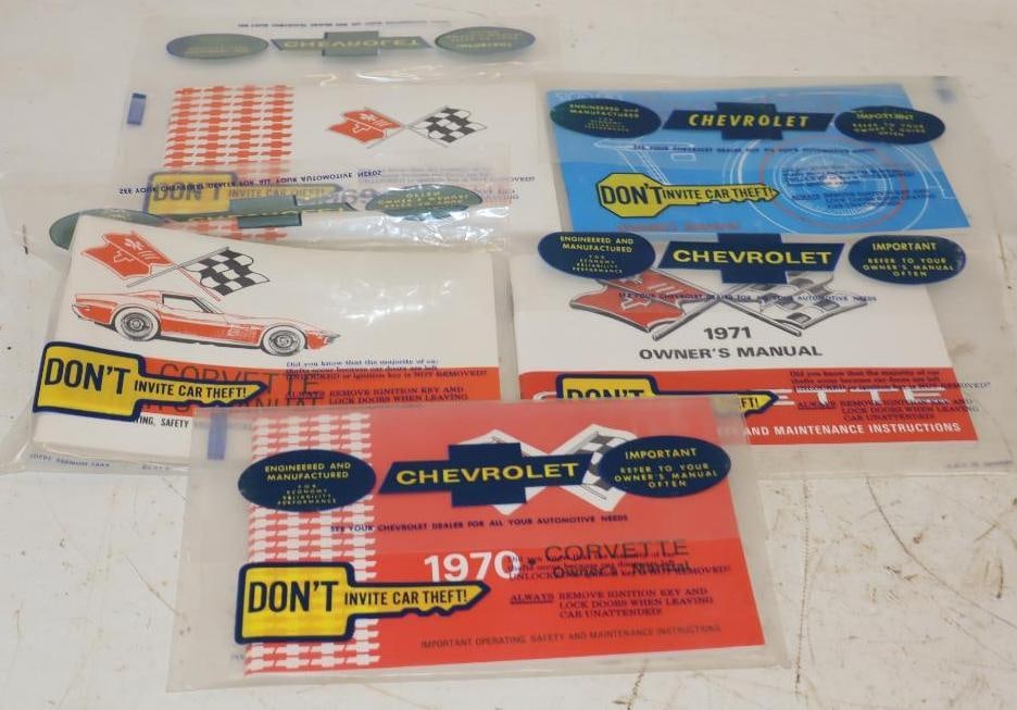 Group of 5 1960s & 1970s Chevy Corvette Owners Manuals (1 of 4)