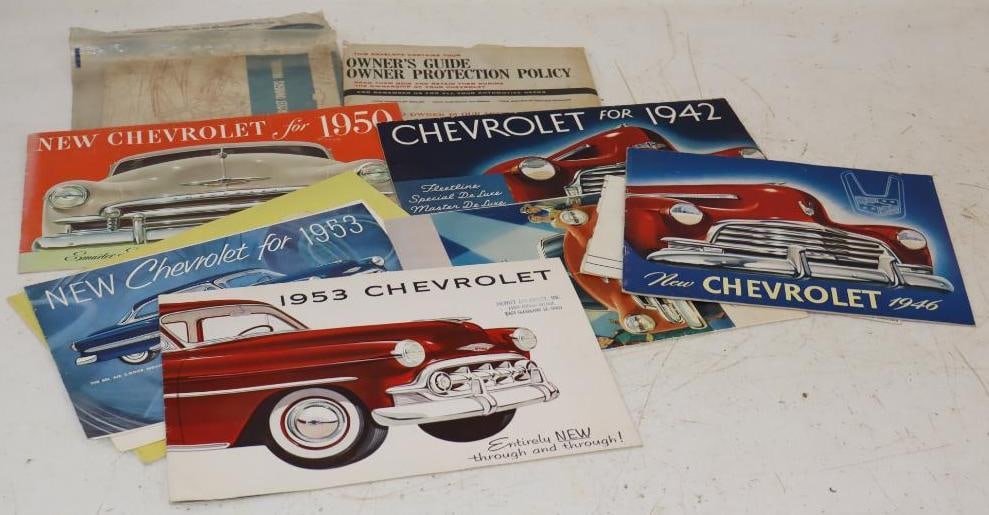 Group of 10 1940s & 1950s Chevy Dealerships Brochure, Pamphlets and Owners Manuals (1 of 4)
