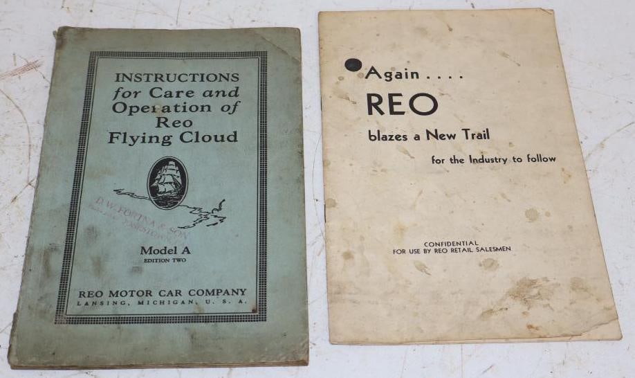 Group of 2 1930s Reo Flying Cloud Model A Owners Manual and Salesman Book (1 of 3)