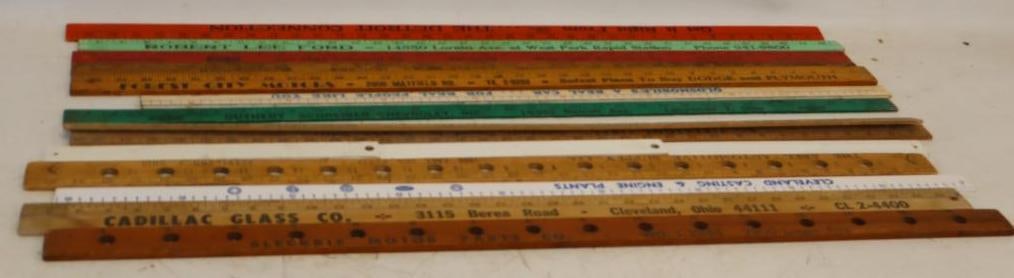 Group of 15 Auto Related Advertising Yard Sticks (1 of 4)
